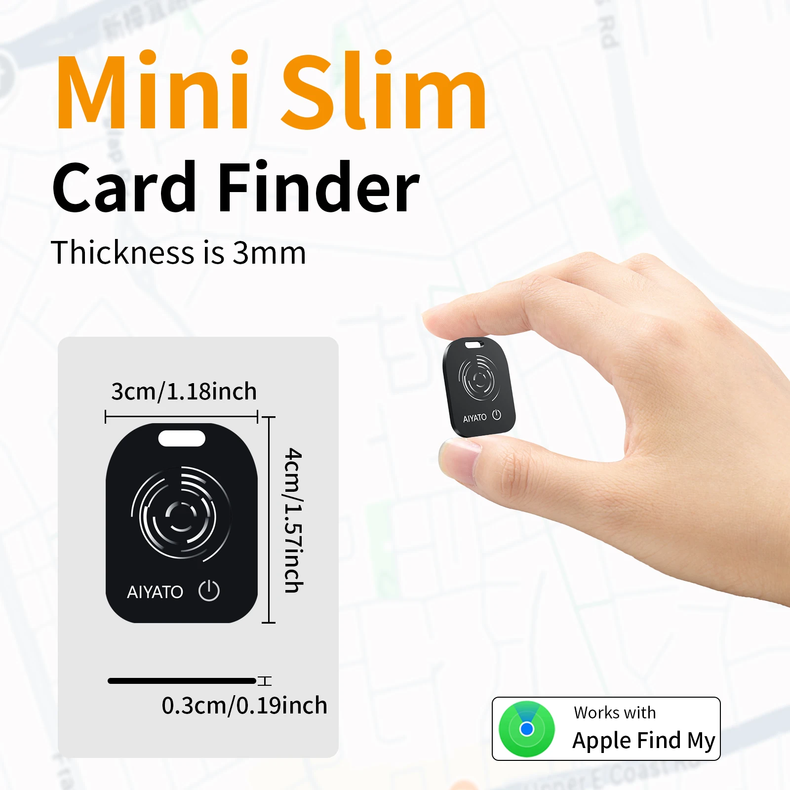 ペット用ミニ Bluetooth ウォレット トラッカー カード ワイヤレス充電は Apple Find My で動作します (iOS のみ) IP68 防水アイテム トラッカー