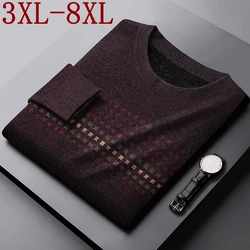 8XL 7XL 6XL Pull Homme 2023 New Fall Winter Business Cashmere Sweater Men High End Thick Warm Male Sweaters Casual Mens Jumpers