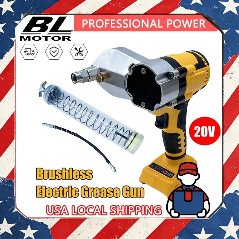 

Fit Dewalt Brushless Electric Grease Gun LED Electric Oil Injector Fat Machine Electric Grease Gun Tools For 18V Battery Tool