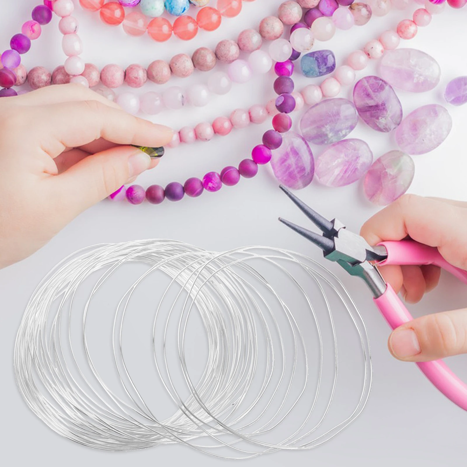 

1 Roll Aluminum Crafts Wire Bendable Metal For Jewelry Making Sculpting Floral Wreath Wrapping Christmas Ornaments Silver Light