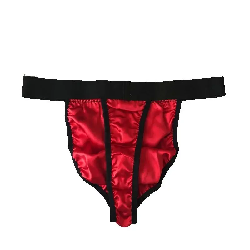 Male Pure Silk Panties G Strings Homme Sexy Mens Underwear Erotic Lingerie Calzones Para Gays Tangas De Homrbre Silky T Back