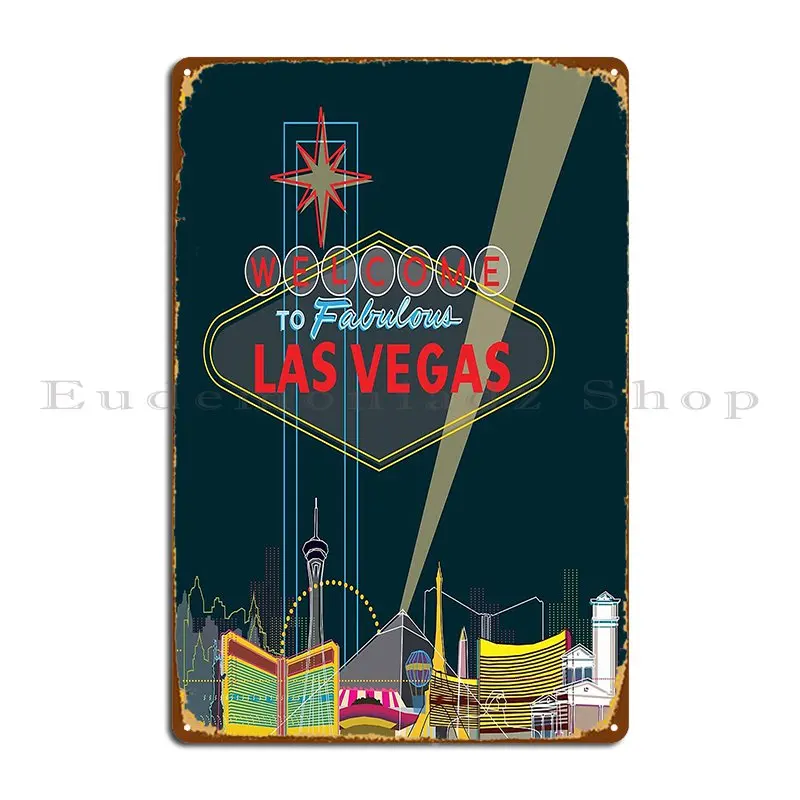 Las Vegas Metal Sign Living Room Pub Mural Pub Customize Vintage Tin Sign Poster