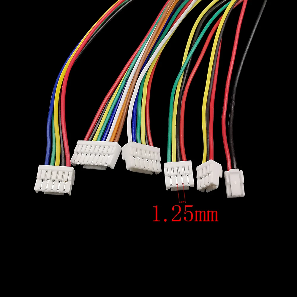 10Pcs Micro JST GH 1.25MM Pitch 2/3/4/5/6/7/8/9/10 Pin Male Plug Connector Wire Cable 15CM 28AWG Single/Double Plugs Connectors