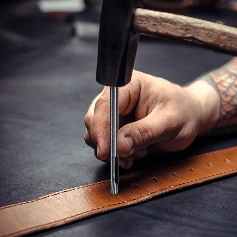 

Leather Hole Punch Leather Tools Multifunctional Ordinary Steel Belt Puncher Round Cutters For Watch Bands Belts Paper