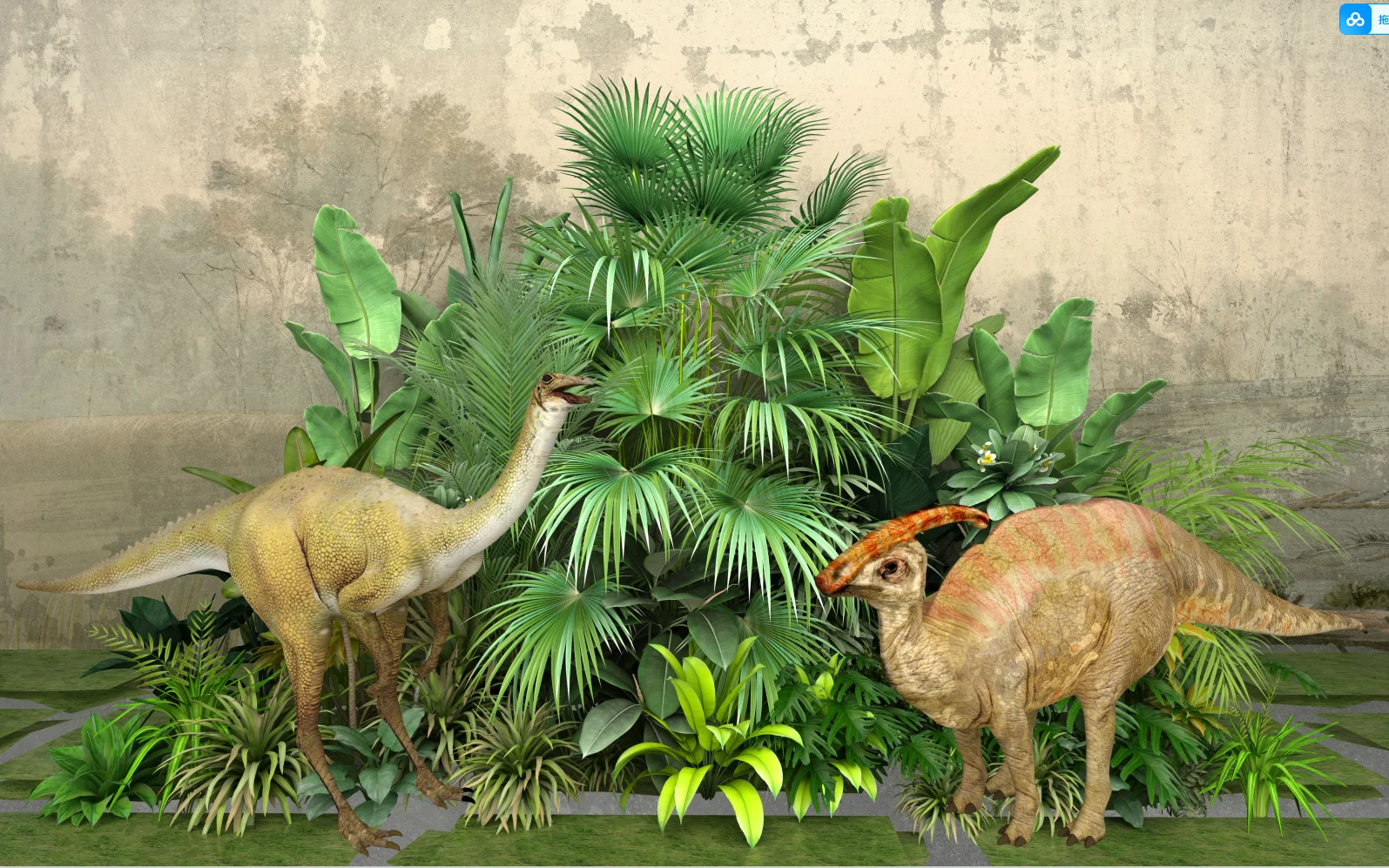 Custom size wallpaper mural hand-painted abstract jungle cartoon dinosaur children's room bedroom background wall 3d wallpaper