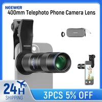 NEEWER-lente teleobjetivo para cámara de teléfono, 400mm, con Clip de lente roscado de 17mm, distancia de enfoque Macro mínima de 70cm, para iPhone y Samsung