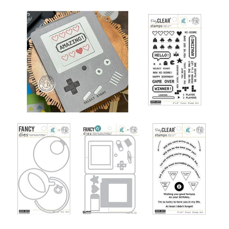 Console Game Ball Score Metal Cutting Dies Silicone Stamps Scrapbooking Stencil Photo Album Card DIY Paper Embossing Craft