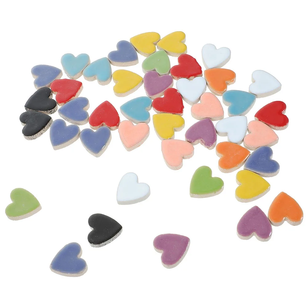 

1Set DIY Ceramic Heart Mosaic Tiles Cute Colorful Crafts Supplies Home Decoration Valentines Christmas Gift Tile Hearts