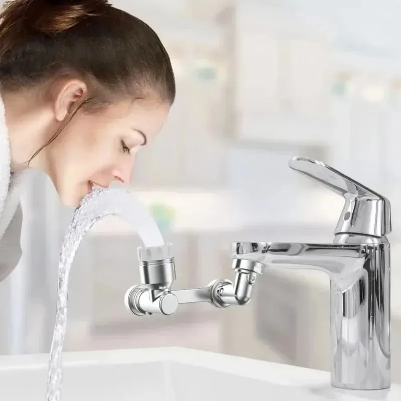 

Steel Arm Extension Faucet High Quality New for 22/24MM Threaded Faucets 1080° Rotating 2-mode Faucet Nozzle Faucet Stainless