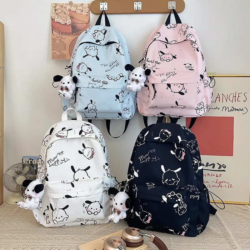 Sanrioe Pochacco Anime Cute Backpack Schoolbags Student Cartoon Travel Large Capacity Shoulder Bag Birthday Gift for Friend