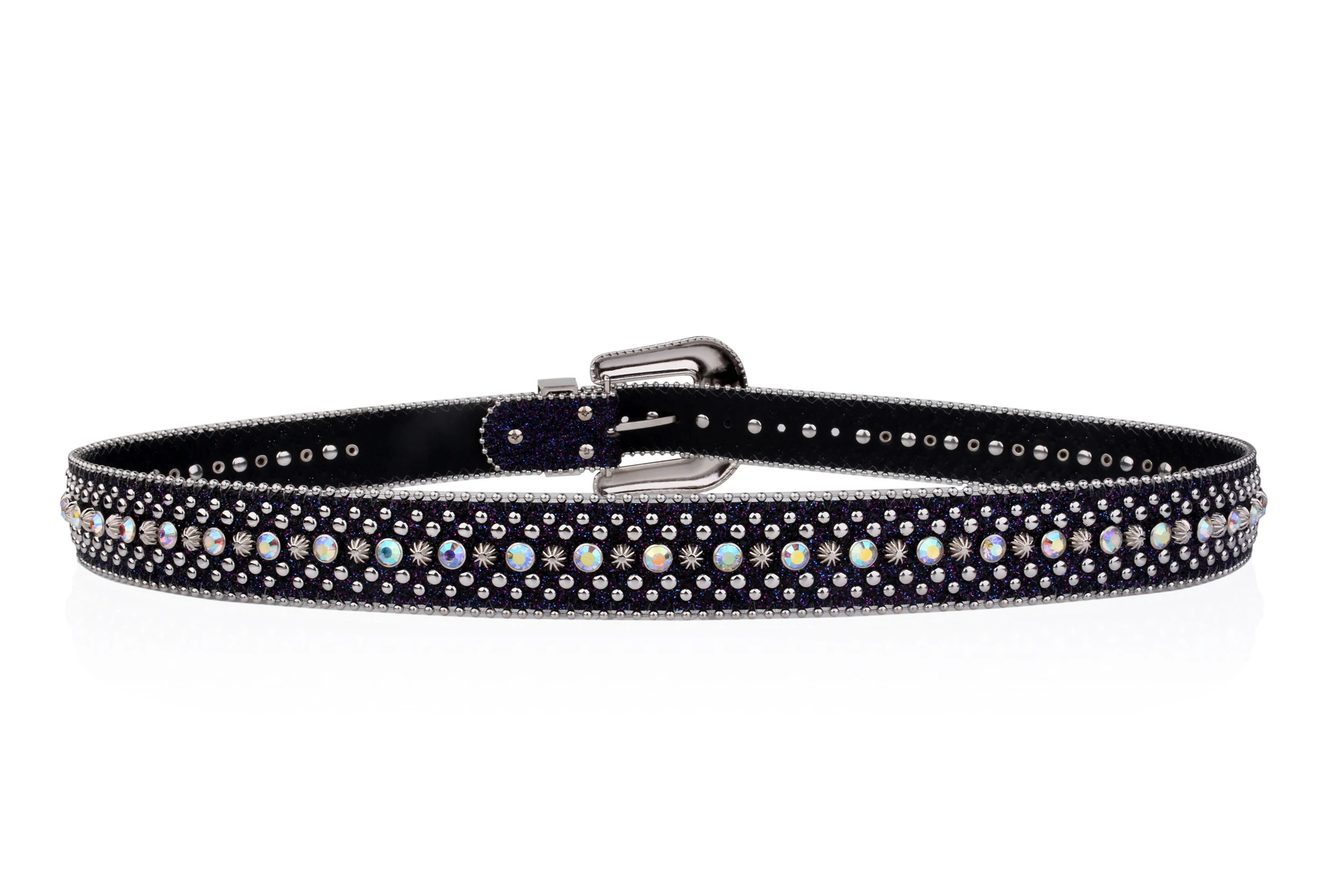Punk Rock Damengürtel Luxus Strass glänzender Knopf PU verziert Y2K Gürtel Retro Herren Jeansgürtel – Detail 8