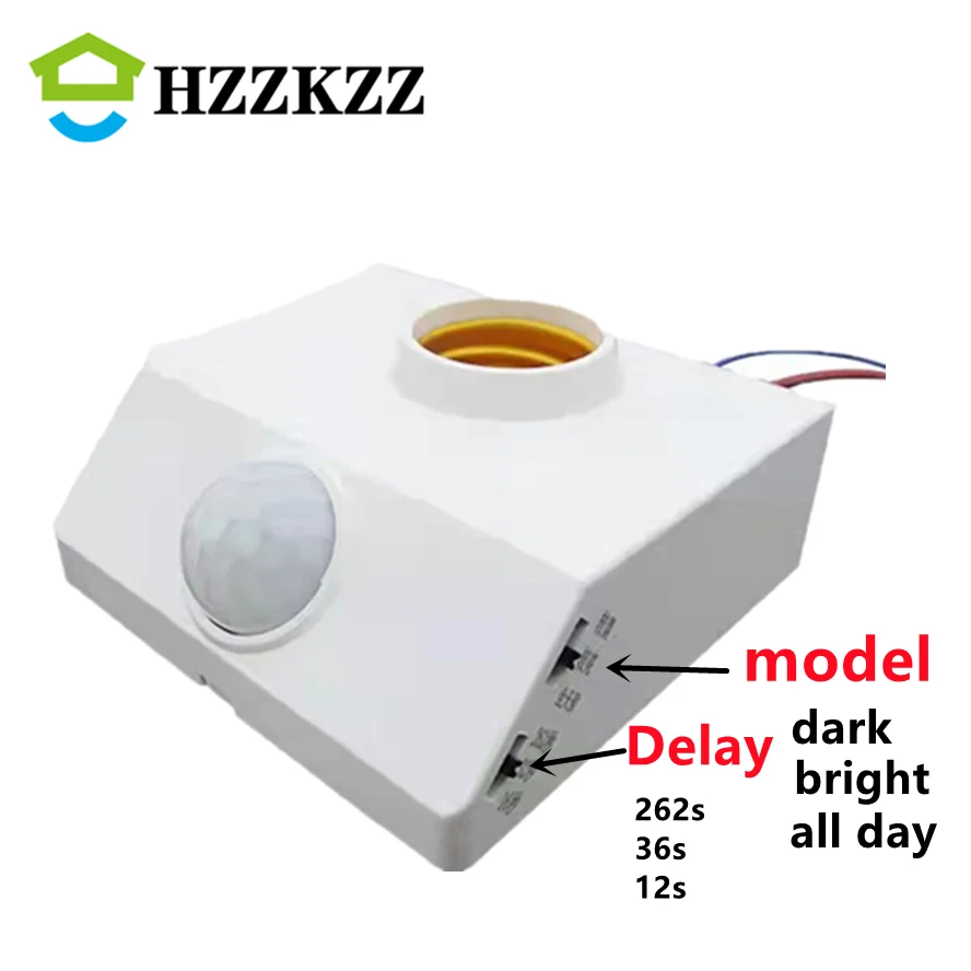 HZZKZZ Human body sensor lamp holder LED 220V 110V E27 interface PIR Motion Sensor Switch for Home Lighting Corridor Room Stairs