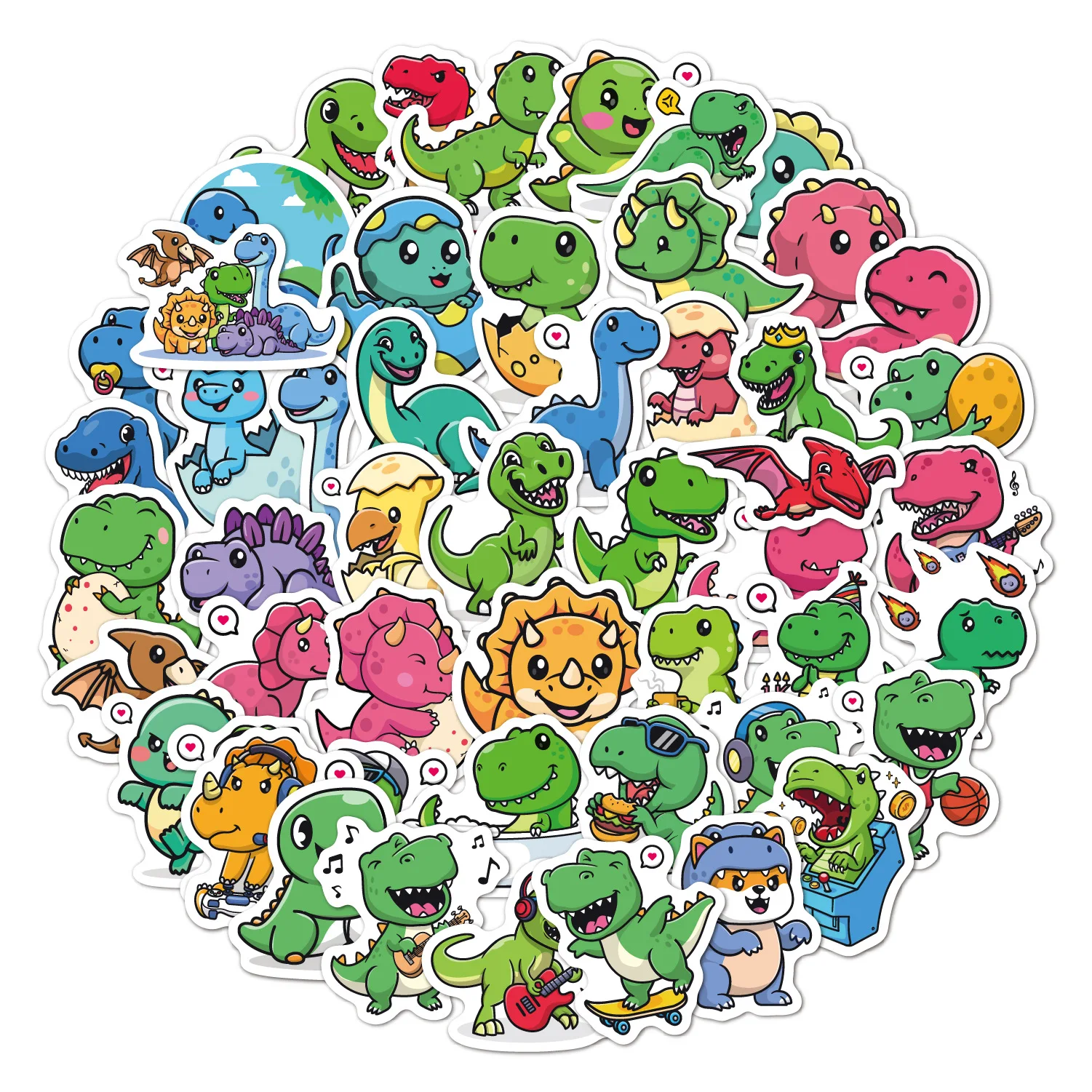 

50 шт. милые аниме динозавры водонепроницаемые наклейки скейтборд холодильник гитара ноутбук классическая игрушка граффити забавные наклейки на заказ