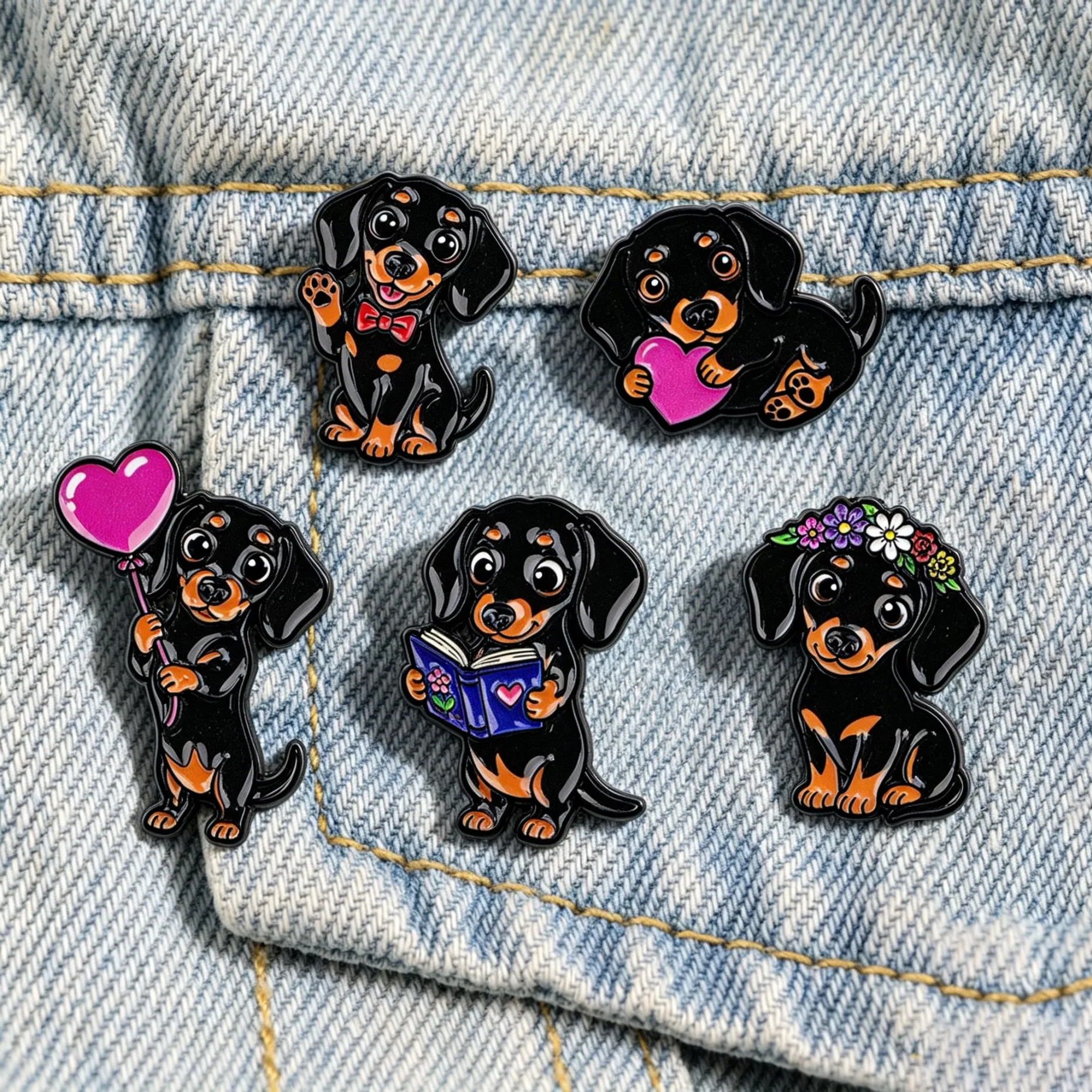 Office Furniture Brand - Cute Dachshund Dog Enamel Pins Cartoon
