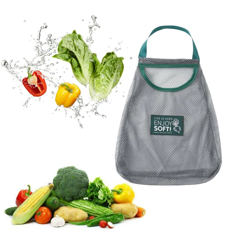 Vegetable Bags Kitchen Fruits Vegetables Storage Hanging Bag Reusable Grocery Produce Bags Mesh Onion Grocery Ecology Mesh Bag