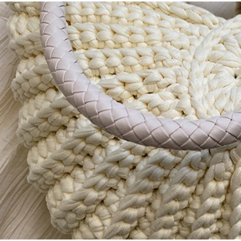 Conch Shell Knit Crochet Umhängetasche, Perlenkette, handgefertigte gewebte Damen-Umhängetasche, elegante, zarte, süße, kompakte Geldbörse – Detail 9