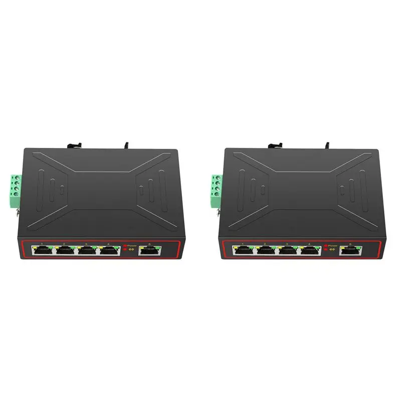 

Exquisite-2X 5 Ports 100M Industrial Network Switch RJ45 Hub Internet Splitter RJ45 Switch Plug &Play DIN Rail Type Enhance Swit