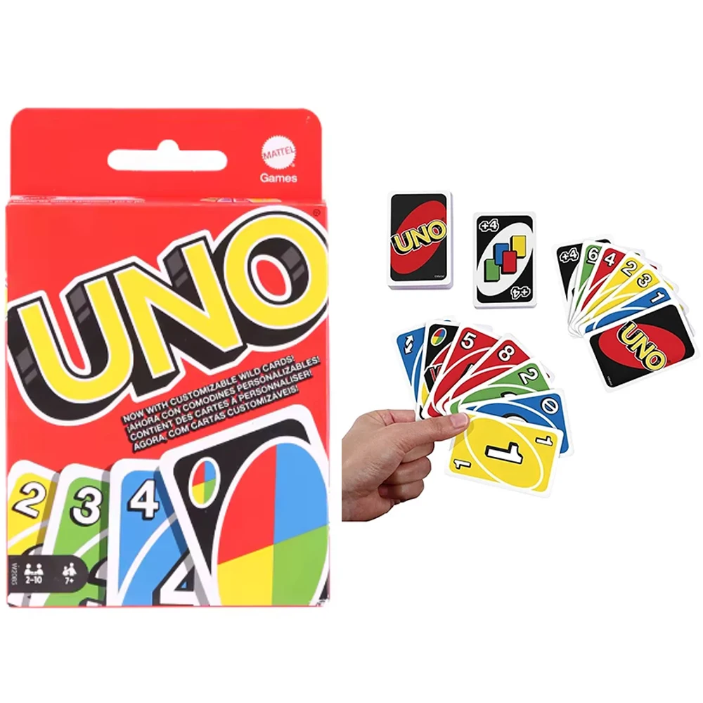 Mattel UNO Games Family Funny Entertainment Board Game Fun Playing Cards Kids Toys Gift Box uno Card Game