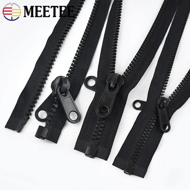 Meetee 5# 8# 10# Resin Zippers 60-300cm Plastic Double-sided Zipper Slider for Outdoor Tent Sleep Bag Zip DIY Sewing Accessories