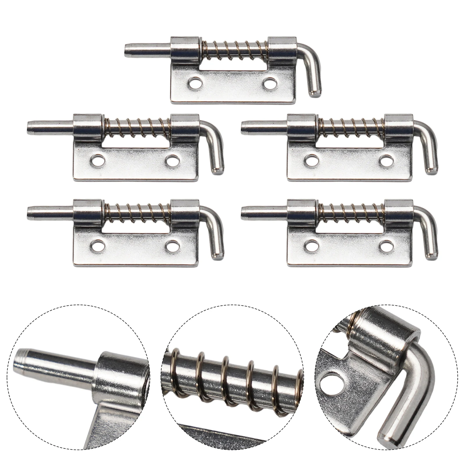 Stainless Steel Spring Loaded Latch Pin Tone 5 Pcs And Cabinets Applications On Bolt Cabinet Chests Hinges Easily