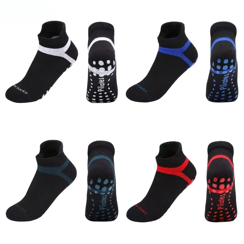 Large Non-slip Size Yoga Socks Silicone Gym Fitness Dance Sports Socks Men Women Cotton Breathable Pilates Socks Size 35-44