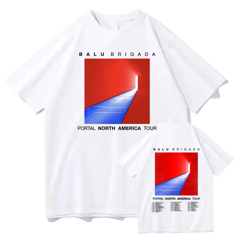 تيشيرتات Balu Brigada Portal للجنسين من القطن الخالص تي شيرت جرافيك الهيب هوب للجنسين ملابس الشارع القطنية تي شيرت صيفي للرجال جمالي