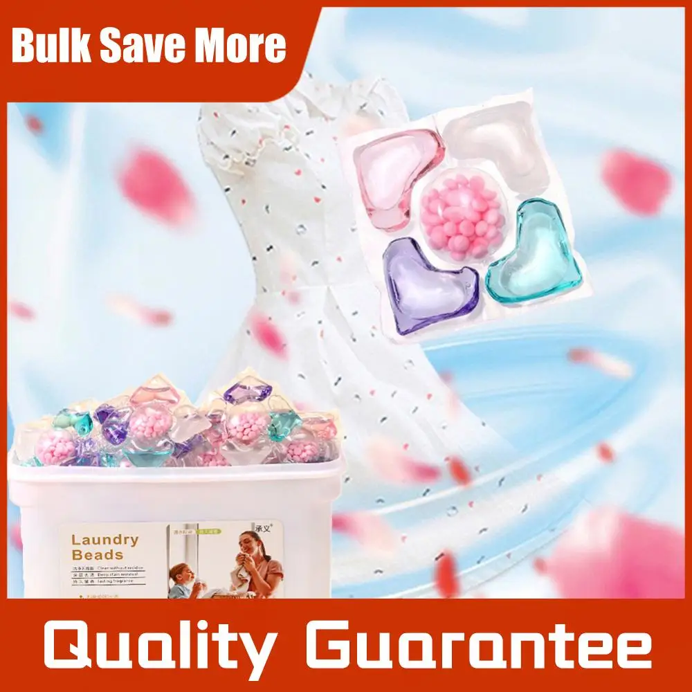 

50Pcs Laundry Detergent Soap Box 5 in 1 Laundry Beads Laundry Scent Fragrance Beads Apartment University Dormitory Necessities