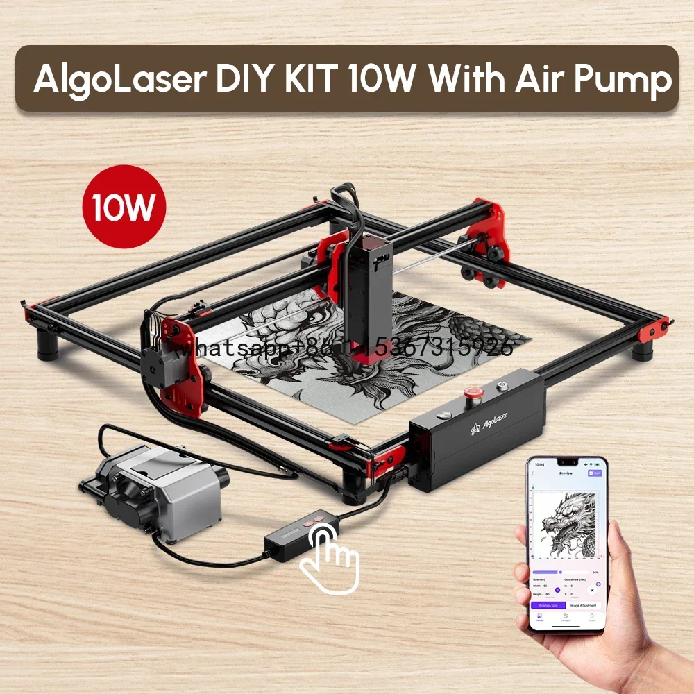 

aLaser 10W Laser Engraver Cutter with Air Pump 40*40cm Wifi Offline Woodworker Acrylic Wood Engraving Cutting Machine Printer