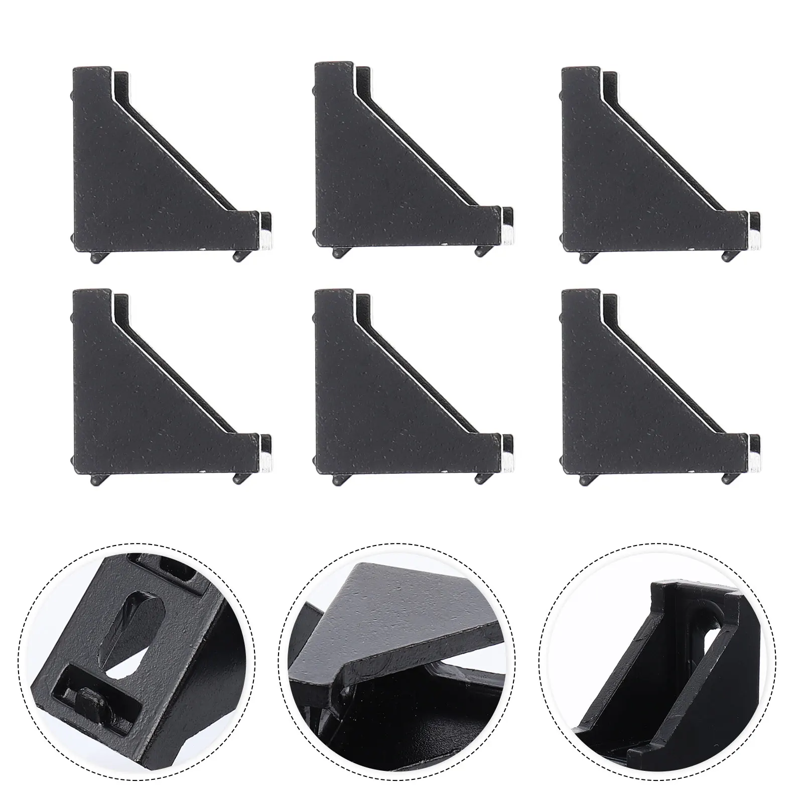 

10pcs Heavy Duty Aluminum Profile Corner Brackets Black Angle Fittings Shelf Joint Connectors Industrial Fixation Hardware