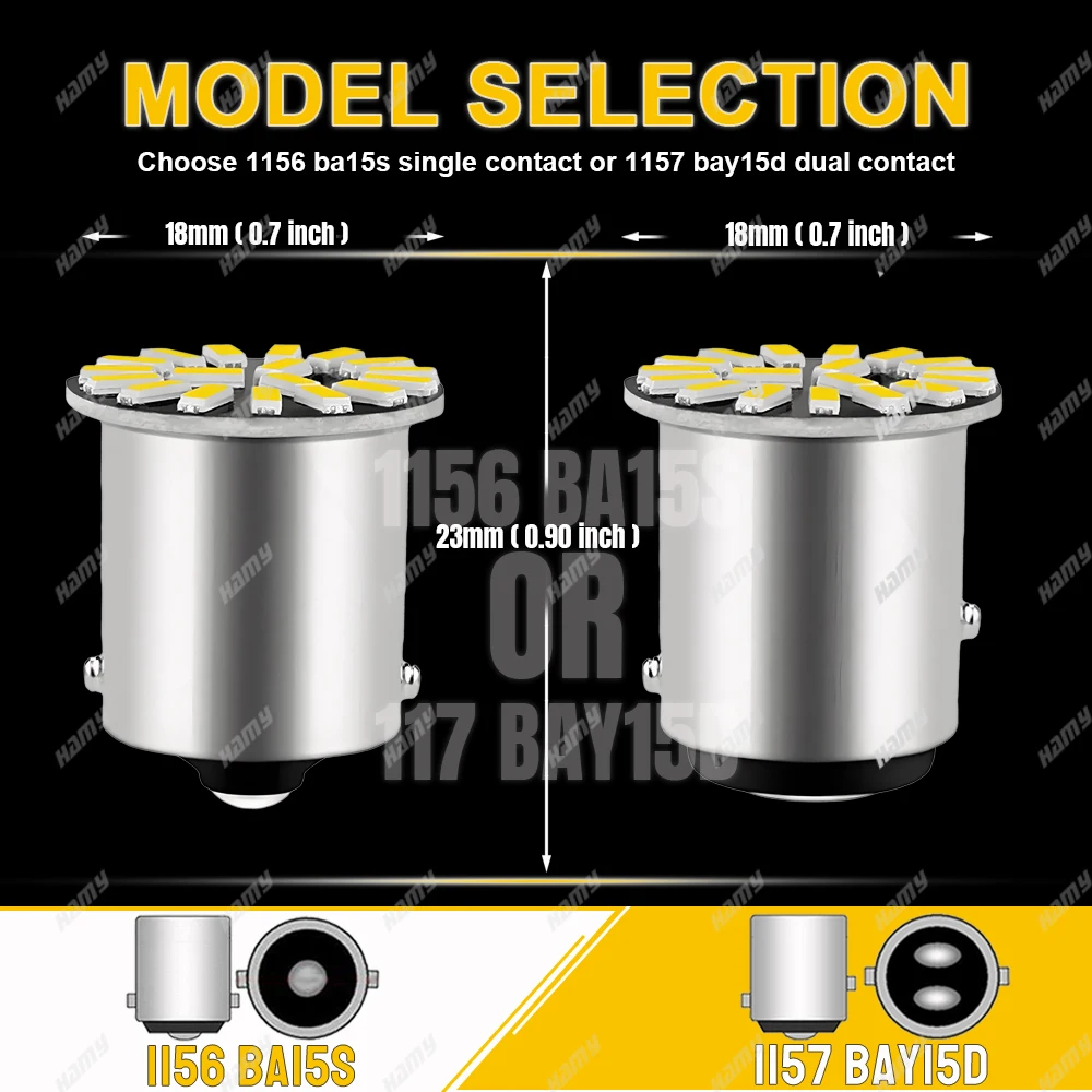 2/4/8/10 قطعة P21W 1156 BA15S 1157 BAY15D LED لمبة لسيارة الذيل وقوف السيارات الفرامل احتياطية أضواء الإشارة 12 فولت 4014-18SMD أبيض أحمر #2
