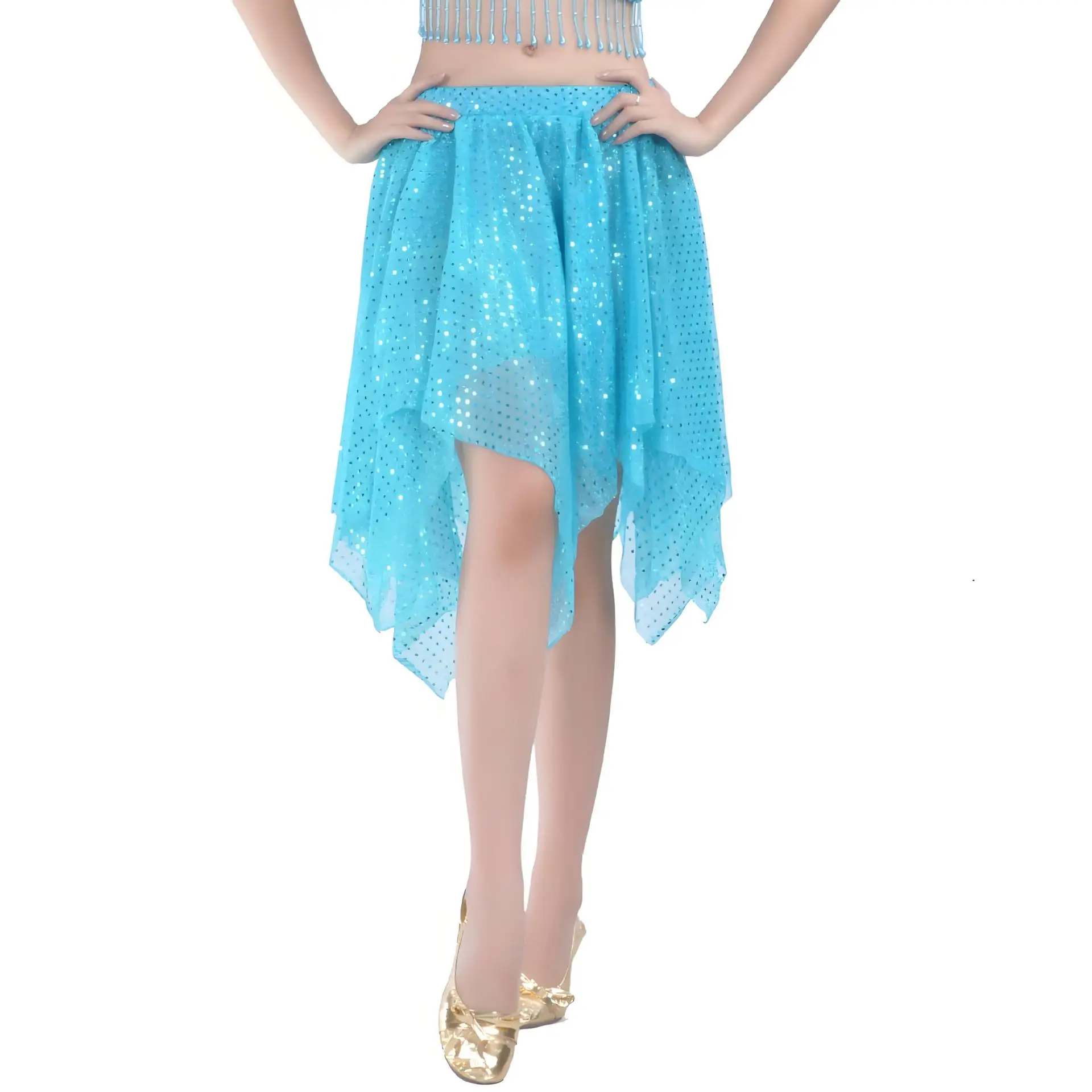 Highlighted Short Skirt Belly Dance New Clothing Latin Dance Practice Performance Clothing Highlighted Skirt Skirt