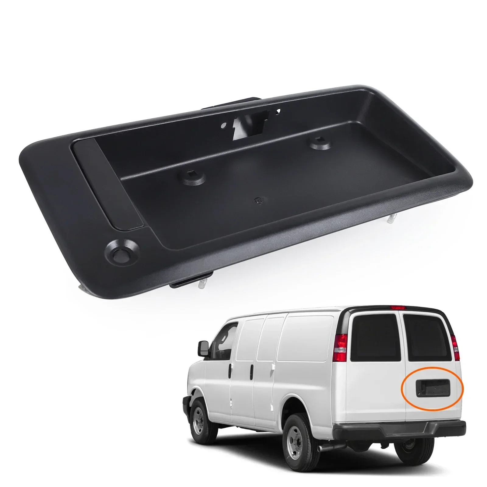 For Chevrolet GMC VanTailgate Handle 15269298 GM1820106 Rear Right Cargo Door Handle with License Plate Bracket 15269298