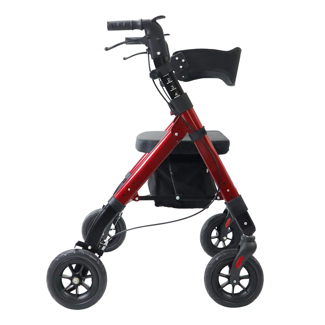 for Folding Transport Aluminum Lightweight Rolling Rollator Walker with Seat