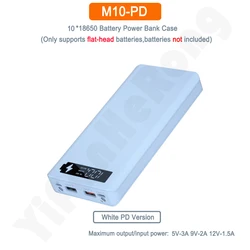 Szybkie ładowanie QC3.0 DIY 10x1865 0 obudowa na akumulator Powerbank przenośny pojemnik na baterie osłona na uchwyt Powerbank z wyświetlaczem LCD