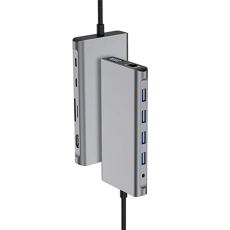 New--Docking Station USB Hub 12 In 1 4K 30Hz: -Compatible, USB 3.0, RJ45, PD, SD/TF