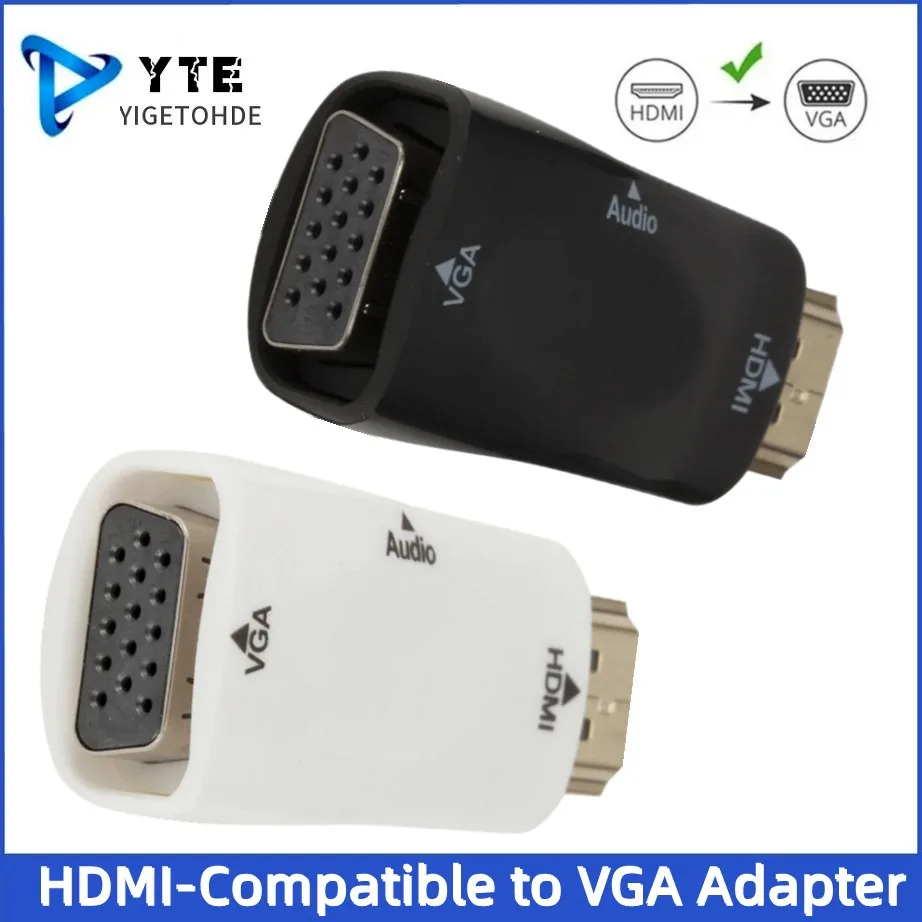 

HDMI-Compatible to VGA Adapter Converter Cable Male to Female Adapter with 3.5mm Audio Support For PC Laptop TV Box Projector