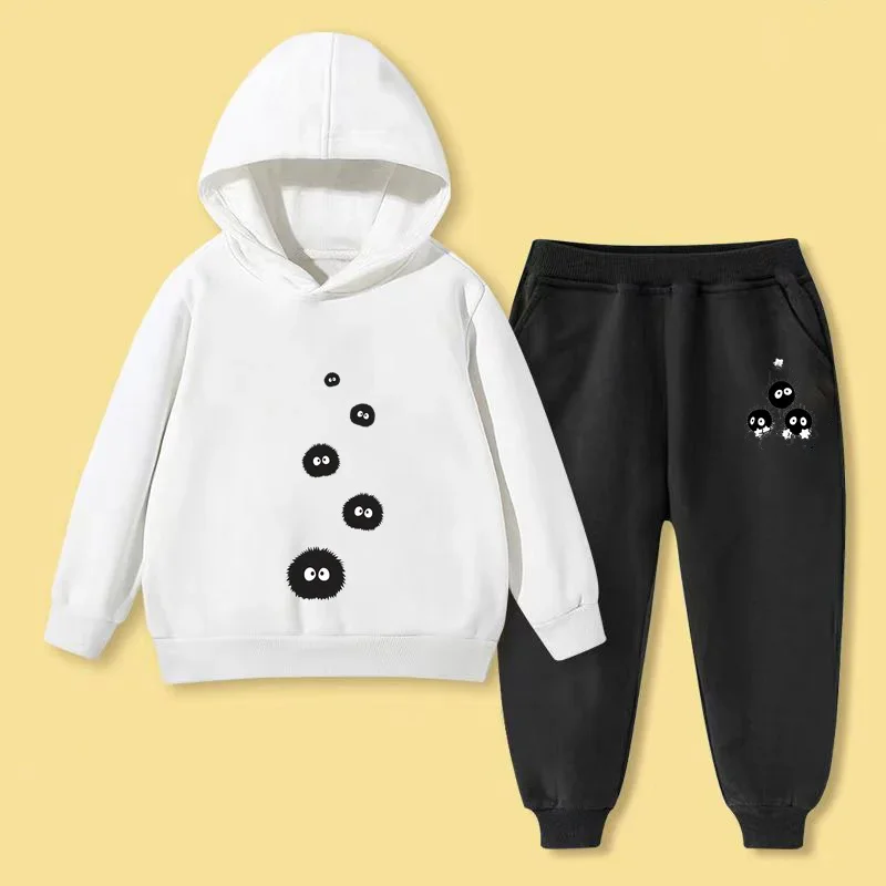 

24 autumn Chihiro small briquettes cartoon animation fashion casual hooded men and women with the same children's hoodie set