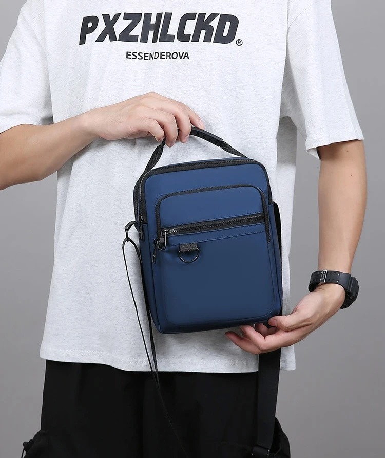 Herren-Umhängetasche, wasserdichte und strapazierfähige Geldbörse, modische Rucksacktasche mit mehreren Reißverschlüssen, Business-Reisetasche. – Detail 13