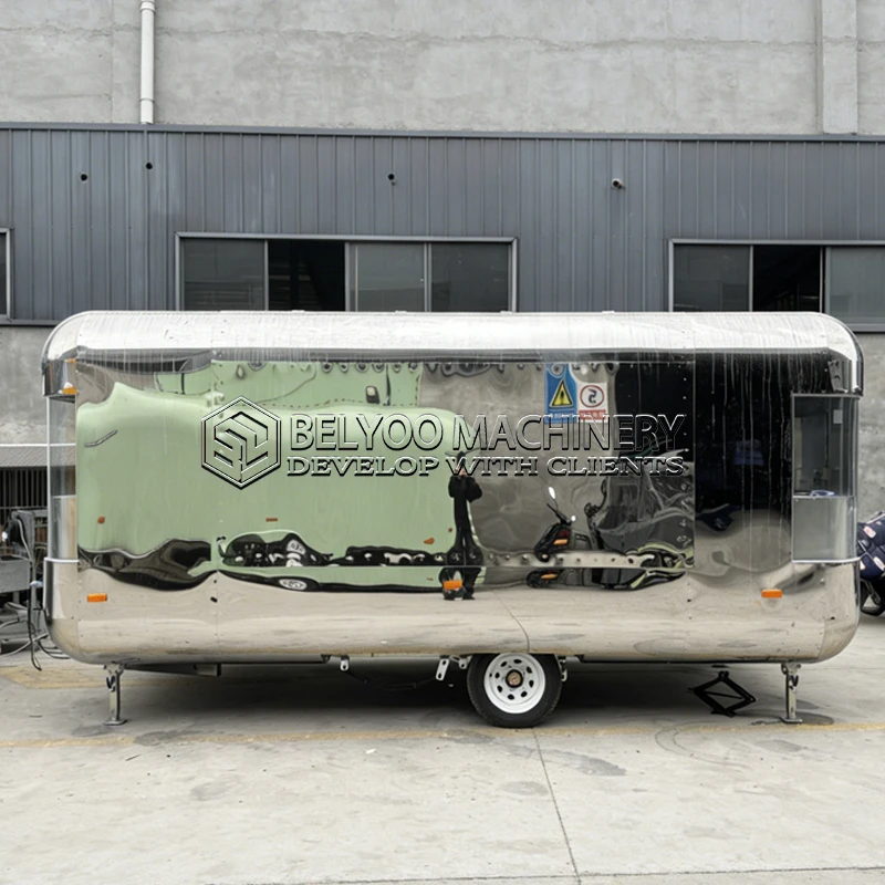 

Belyoo Food Truck Премиум на заказ Полная кухня Taco BBQ Burger Хот-дог Мороженое Кофе Сок Тележка Открытая мобильная кухня