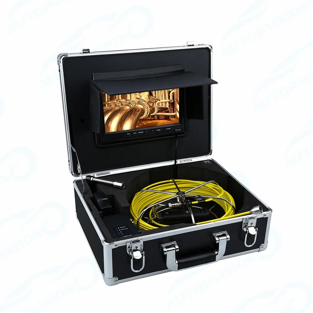 

WP90 30m Pipe Sewer Inspection Camera Waterproof IP68 30M Drain Industrial Endoscope Video Inspection System 9Inch LCD Monitor