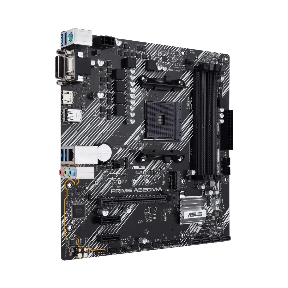 Imagem -02 - Placa-mãe Asu Prime A520m-a M-atx com Soquete Am4 para Processadores Ryzen 2a 3a Geração 5600 5600g 5700x 5700x3d 5500 Ddr4 Slot