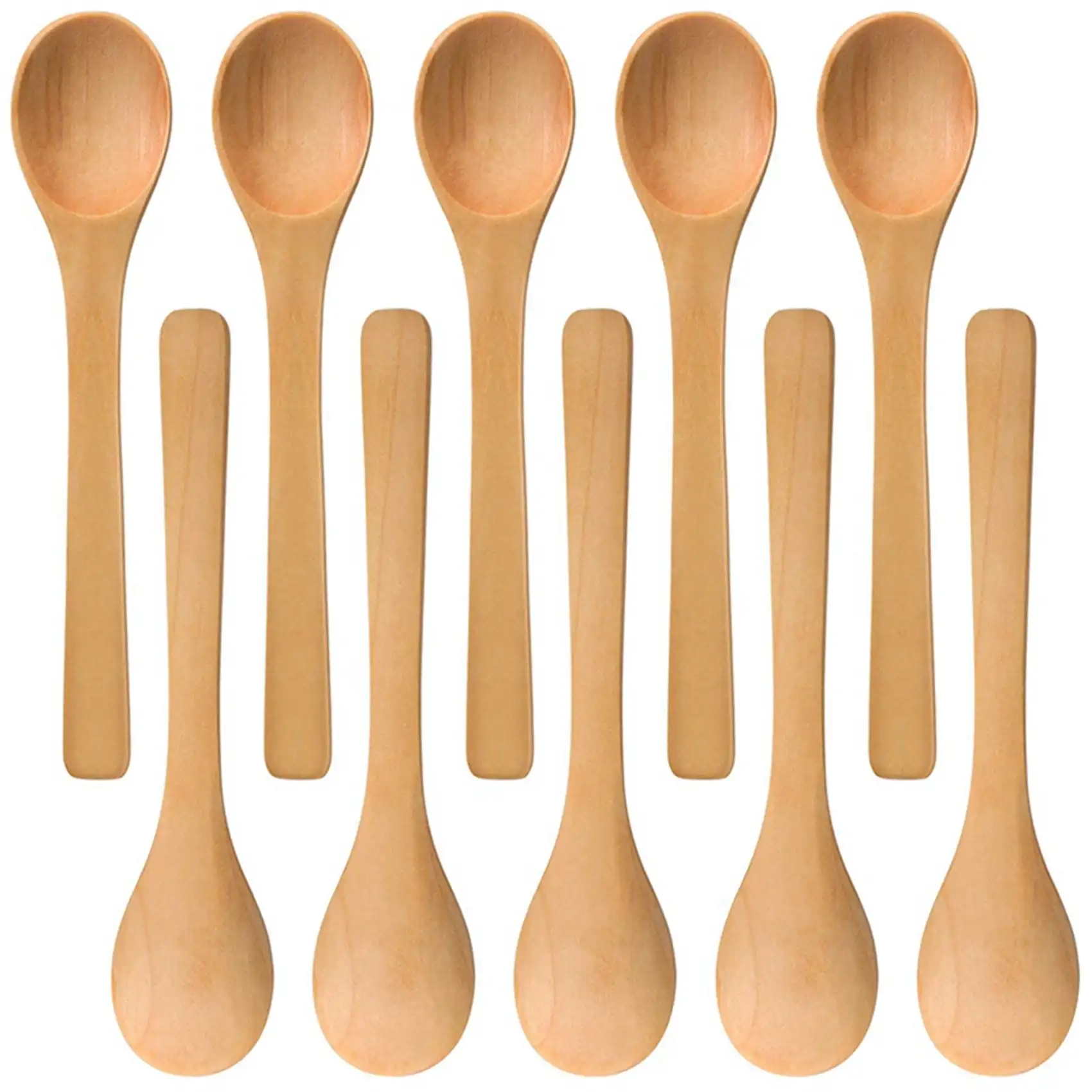 10/20pcs Mini Wooden Spoons Small Honey Teaspoon Long Handle Wood Spoon for Coffee Tea Spice Condiment Jar Kitchen Stirring Tool