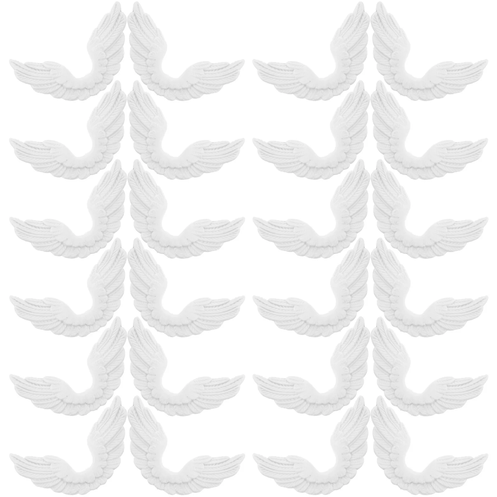 

24Pcs Angel Wings DIY Craft Plastic Ornaments White Durable Christmas Accessories for Decoration Hats Shoes Bags