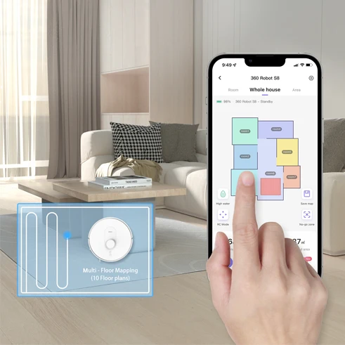 360botslab Multi Function Home Appliance Electric Robot Mop Auto Vacuums Floor Cleaner