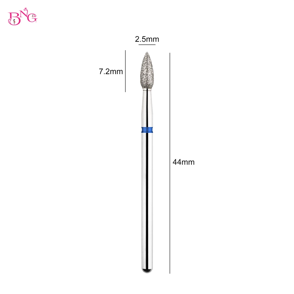 BNG Cone Diamond Nail Drill Bits Russian Cuticle Bit Electric Manicure Drill Rotary Burr Nails Accessories Tools