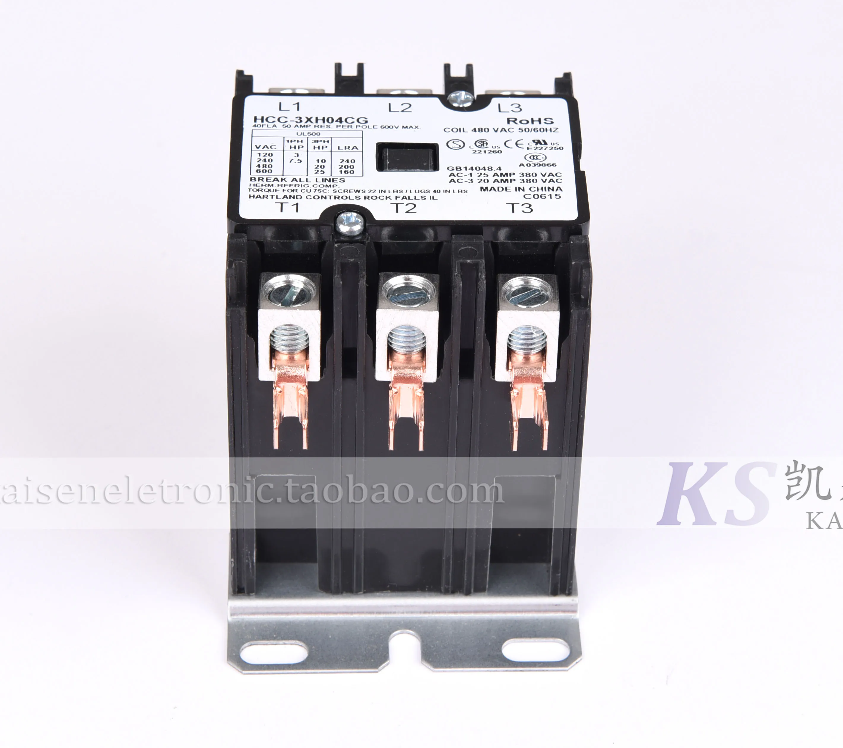 480V 40A HCC-3XH04CG HCC-3XH04YL Industrial Heating Equipment UL three-phase AC contactor