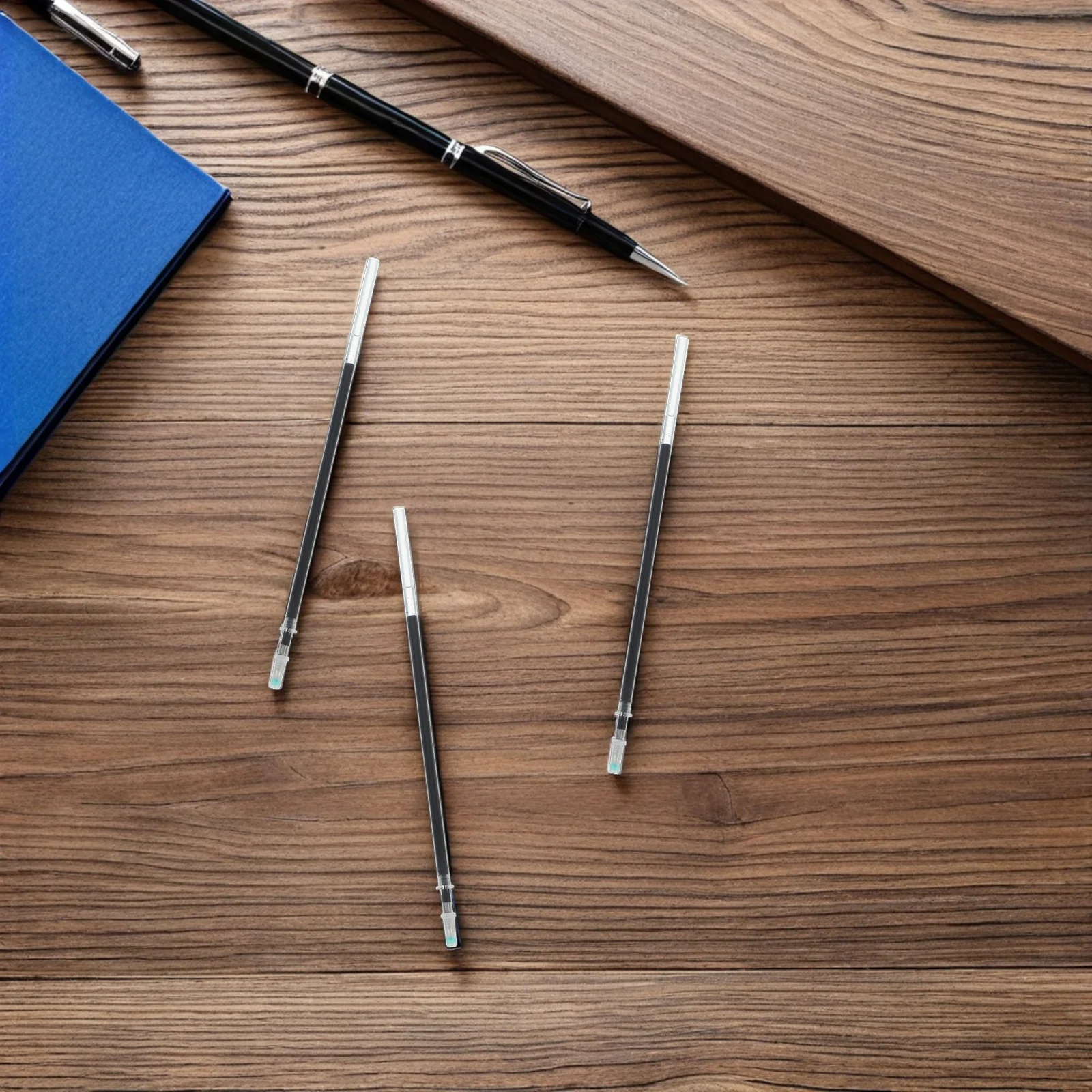 

150Pcs Black Ink Pen Refills Gel 0.5mm Smooth Flow Transparent Design for Office Study Notetaking Signing Documents