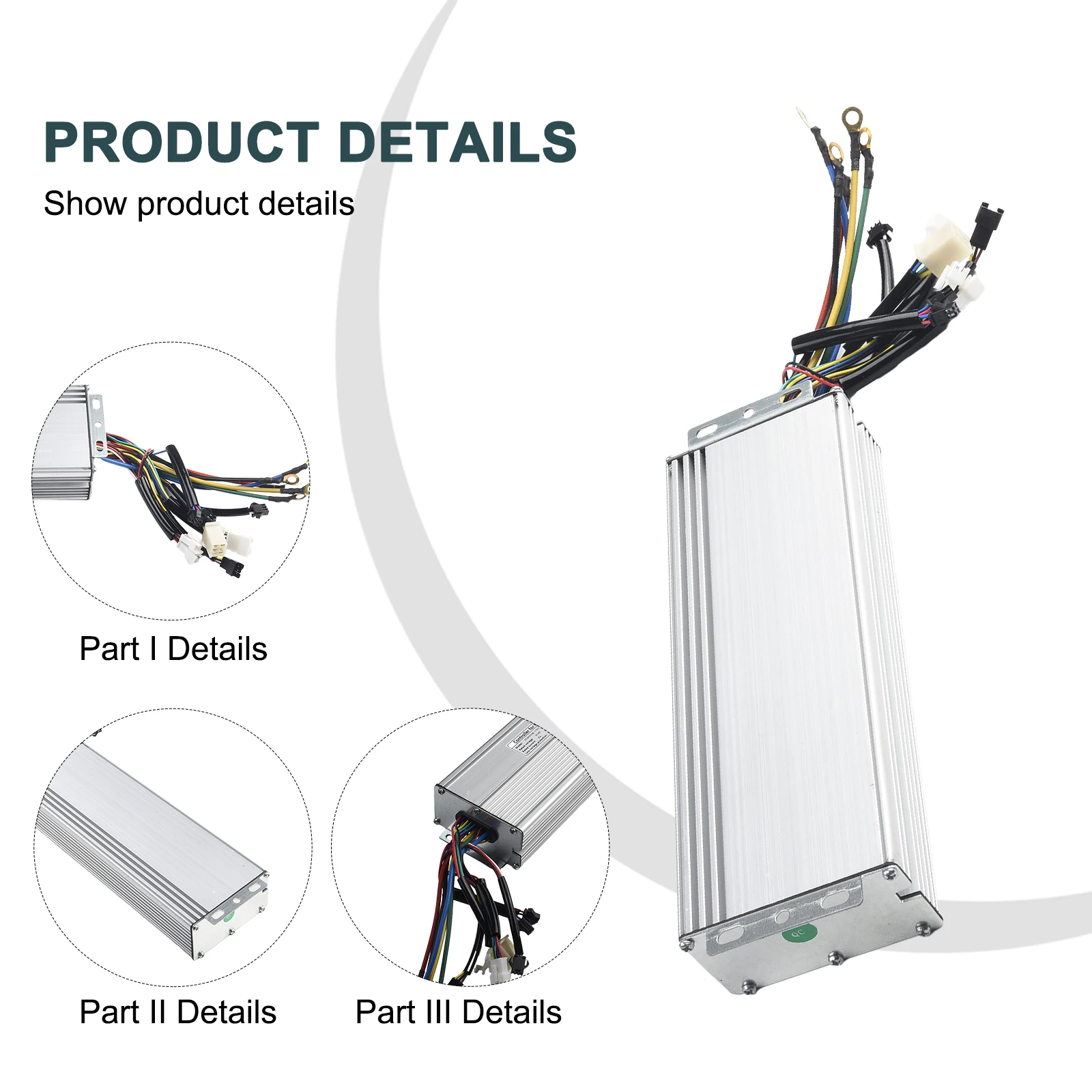 

Ebike Controller Low Level Sinewave With Lightline Aluminum + Plastic DC 48V Electric Bike For 3000W Brushless