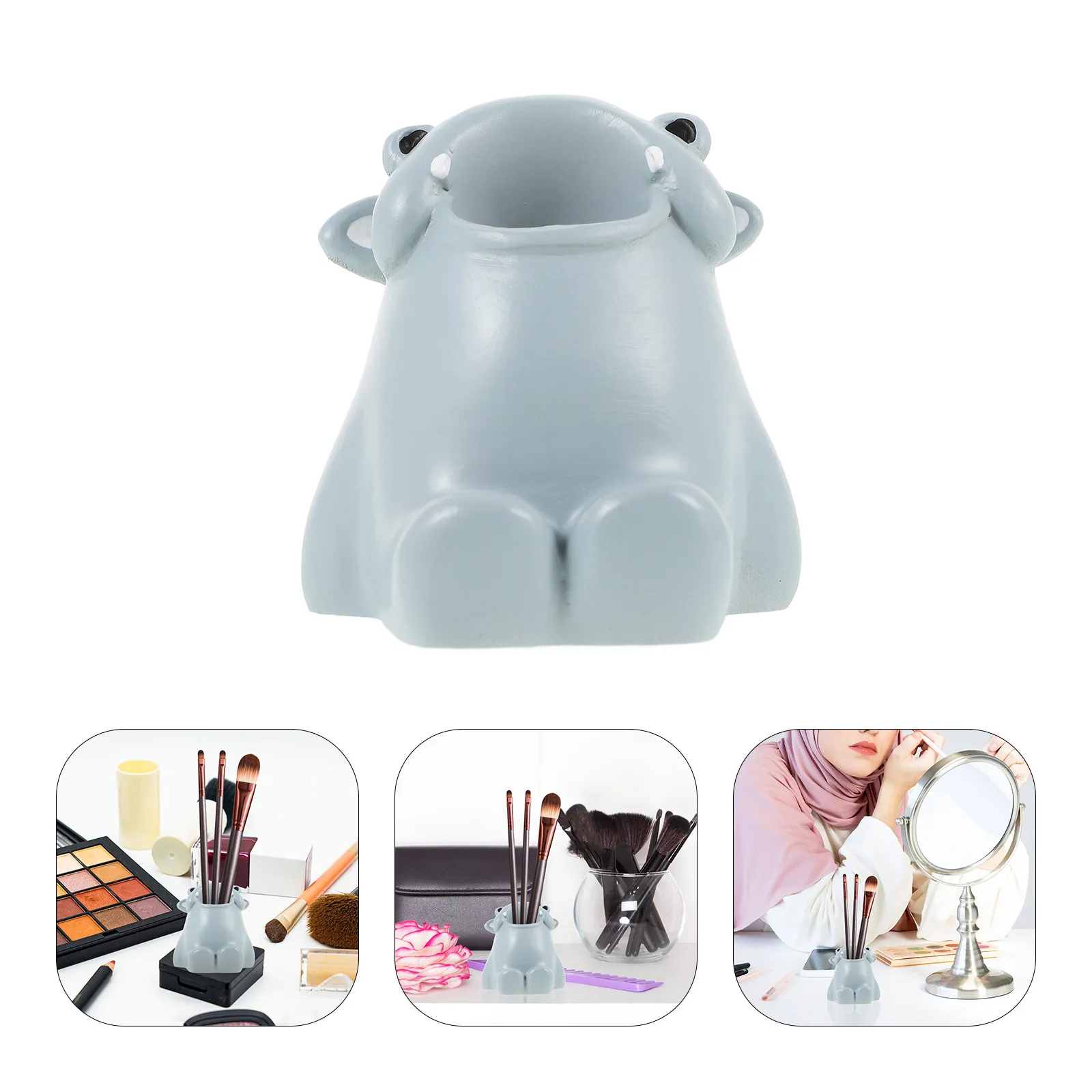 

Cartoon Resin Nail Brush Holder Makeup Organizer for Vanity Desk Storage Resin Makeup Organizer Nail Polish Pen Pencil Holder