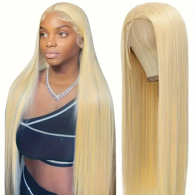 13x4 HD Lace Frontal Wig 28 Inch 613 Blonde 13x6 Front Human Hair Wig 180% Straight Transparent Pre-plucked Brazilian For Women